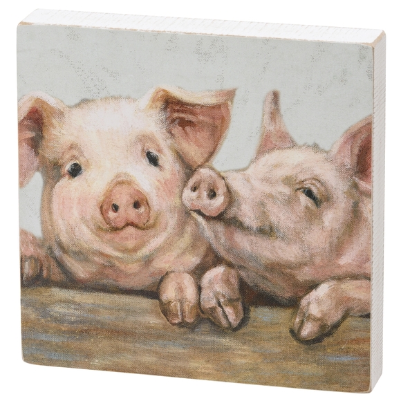 Farm Animals Box Sign Shelf Sitter Set Cow Sheep Pig Lamb Urban Farmhouse Decor - Picture 4 of 9